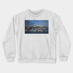 The Marina at Blyth South Harbour, Northumberland Crewneck Sweatshirt